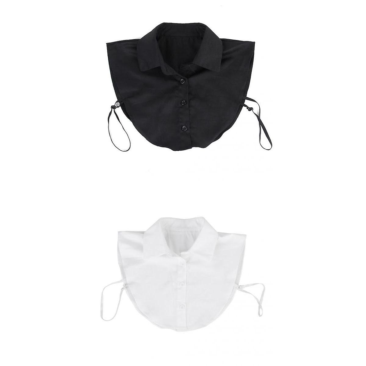 2 Pieces Detachable Cotton Collar For Women Half Shirt Collar For