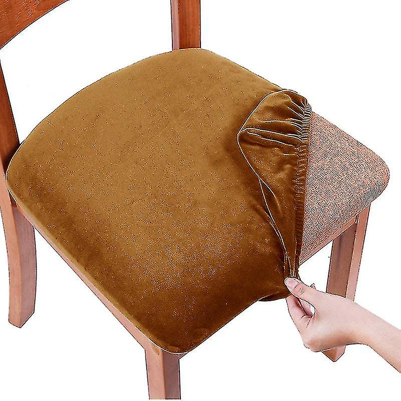 Velvet Chair Cover 14.96-20.47 Inch Dustproof Washable Seat Cover Protector (brown)