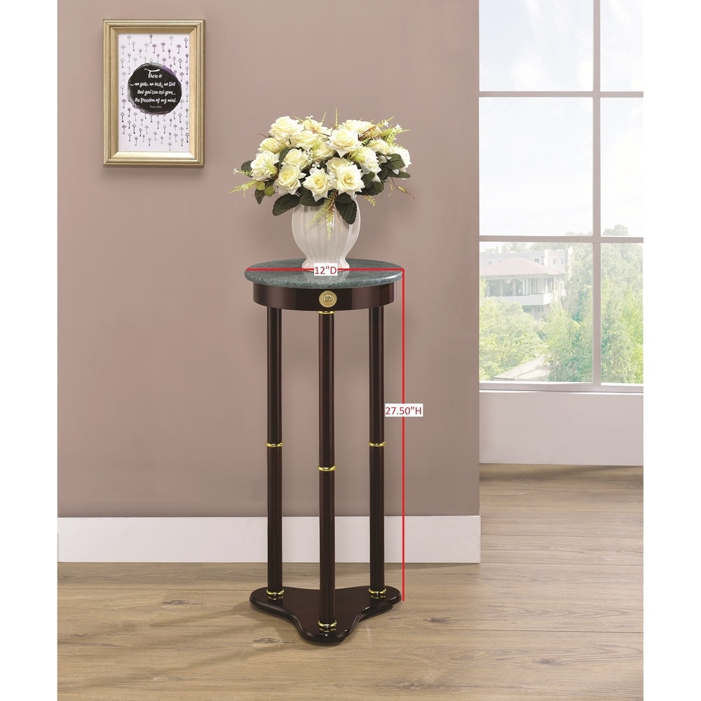 Coaster Furniture Edie Merlot Round Marble Top Accent Table