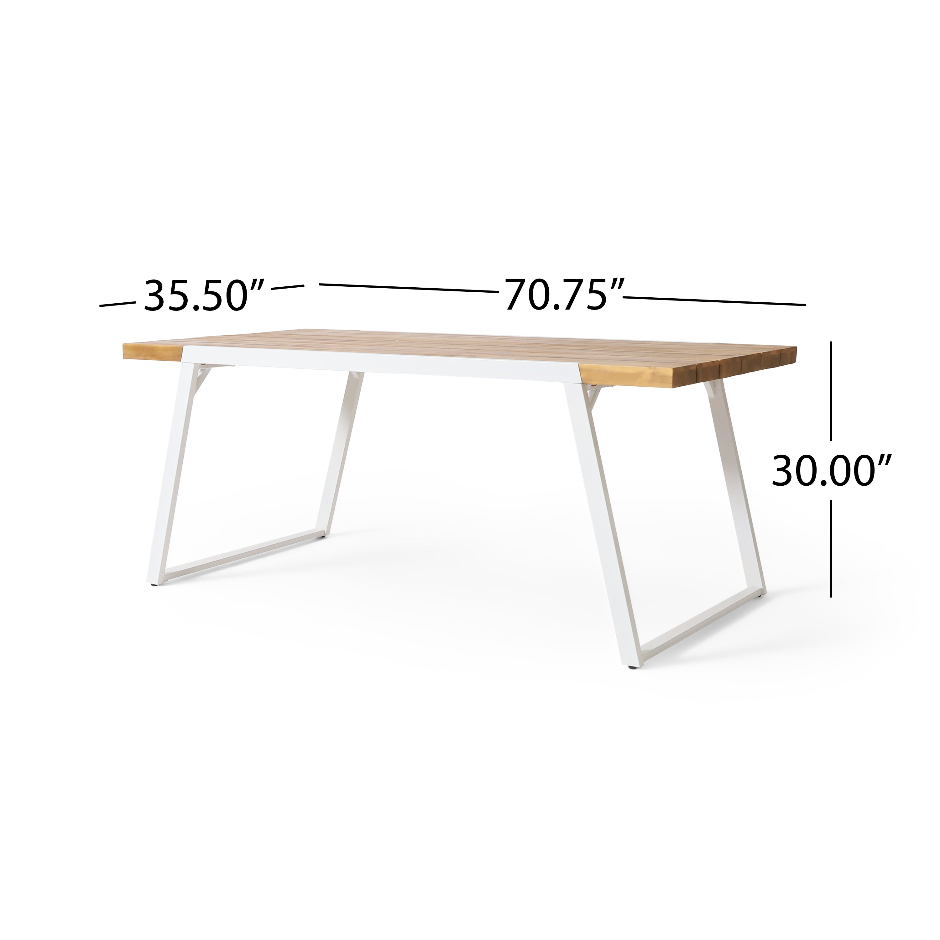 Gebo Outdoor Modern Acacia Wood Dining Table