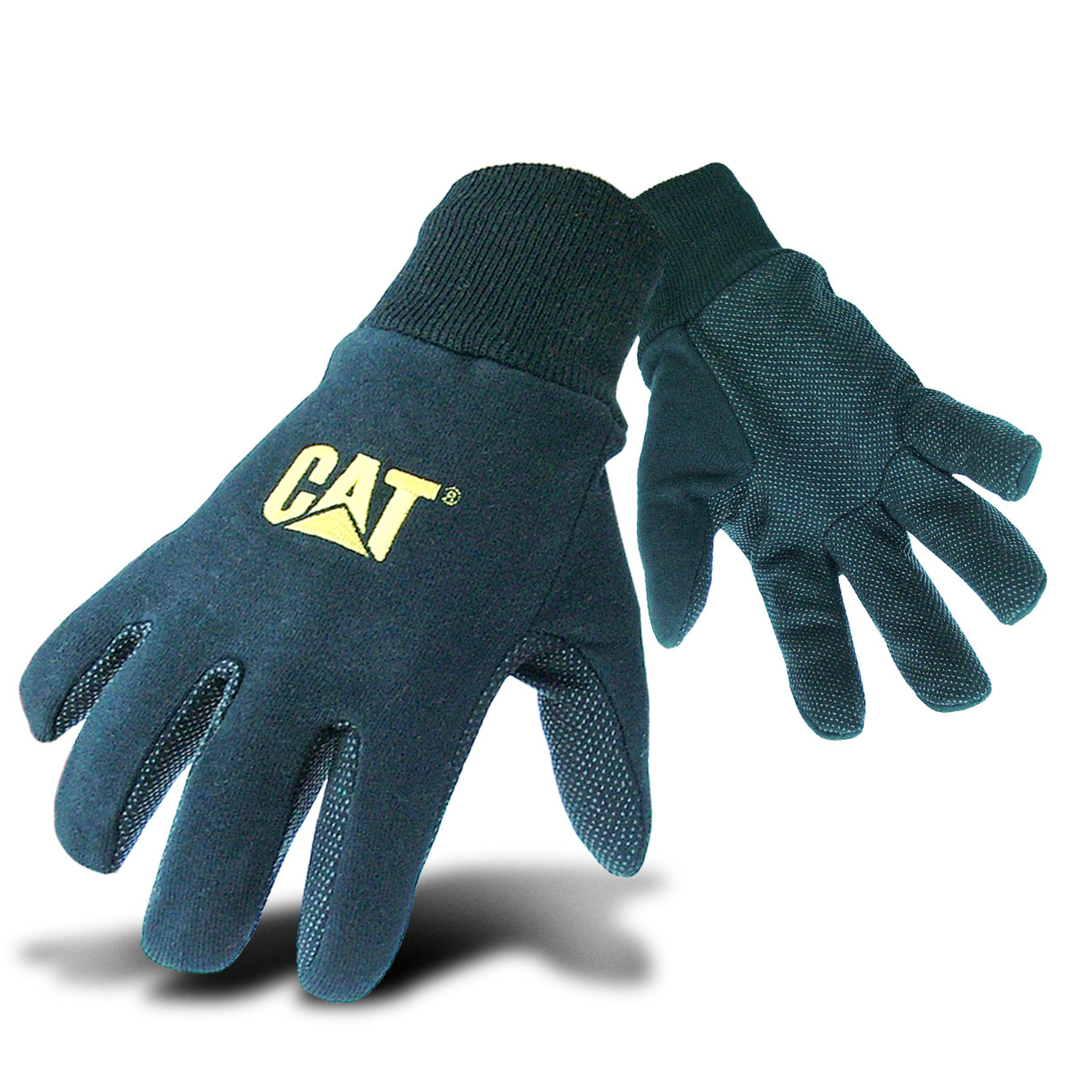 CAT Men\u0027s Indoor/Outdoor Dotted Work Gloves Black L 1 pair