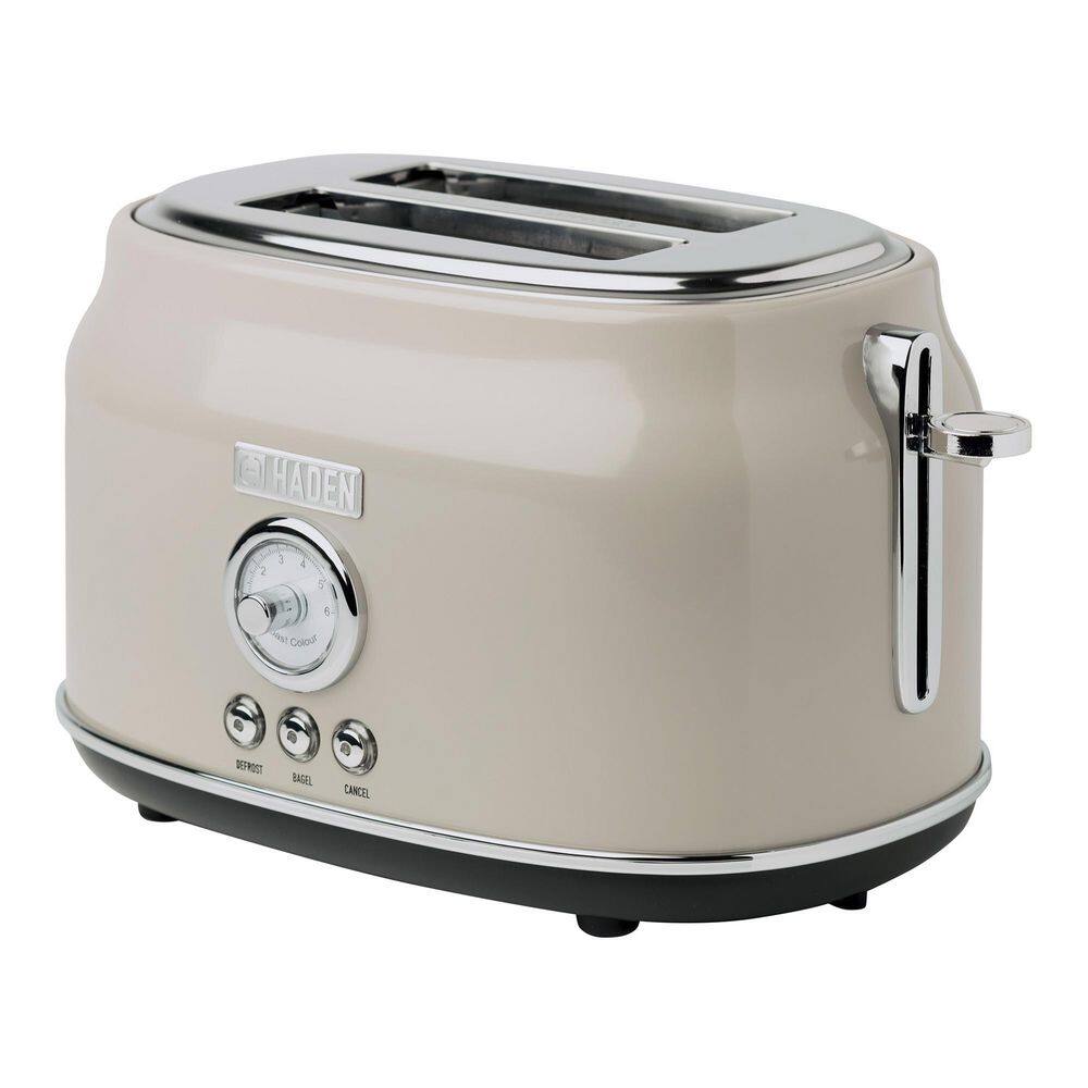 HADEN Retro Style 12 Cup Programmable Coffee Maker with 2 Slice Toaster Beige 75028 + 75003-HD