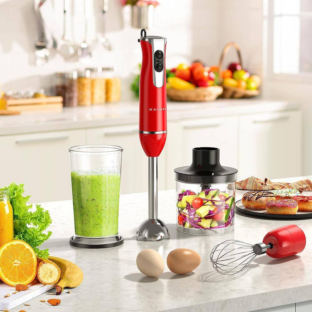 Galanz 2-Speed Multi-Function Retro Hand Immersion Blender in Hot Rod Red 985120365M