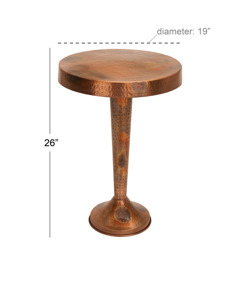 Vintage Copper Aluminum Accent Table 26901   Traditional   Side Tables And End Tables   by GwG Outlet  Houzz