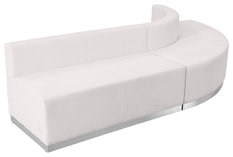 HERCULES Alon Series Melrose White LeatherSoft Reception Configuration  3 Pieces   Contemporary   Sectional Sofas   by First of a Kind USA Inc  Houzz