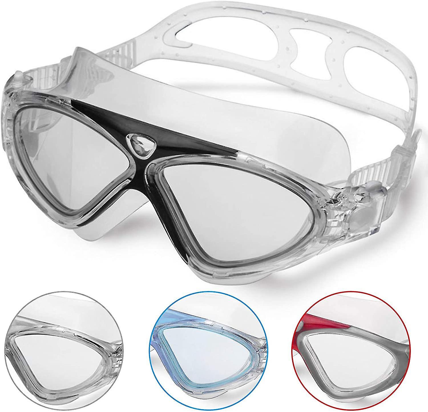 Swimming Goggles，adult Swim Goggles Anti Fog No Leakage Clear Vision Anti Slip Easy To Adjust Comfortable Silicone