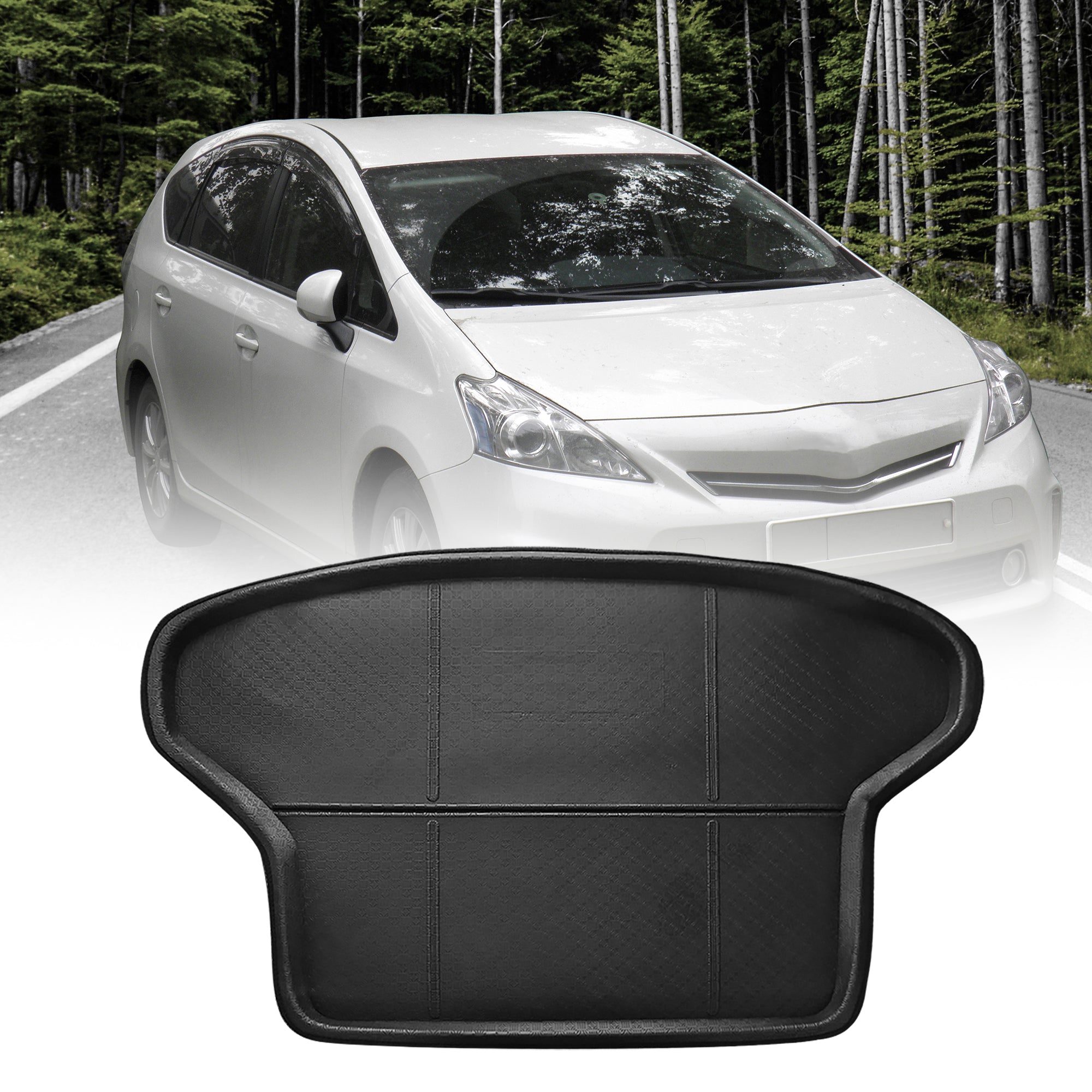 Unique Bargains Rear Trunk Tray Boot Liner Cargo Floor Mat Cover Black for Toyota Prius 2003-2010