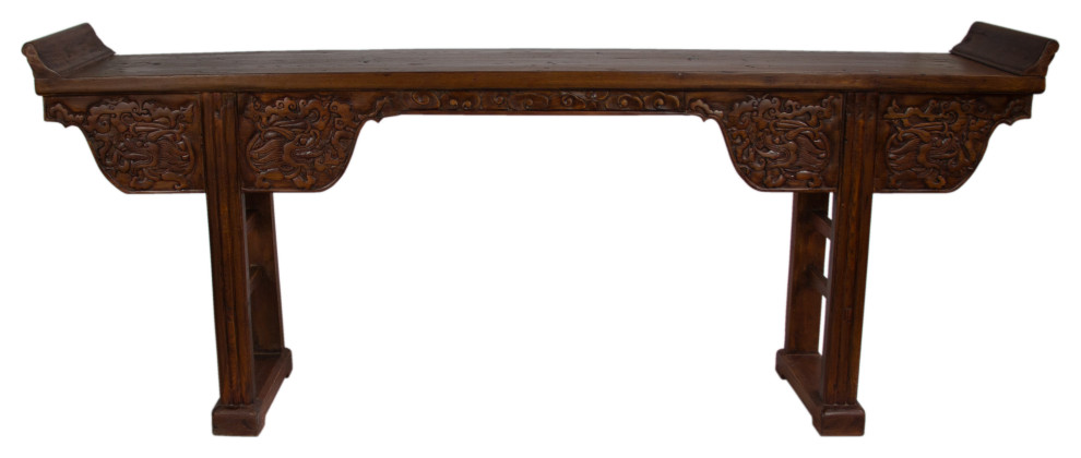 Consigned  Antique Carved Chinese Dragon Console Table   Asian   Console Tables   by Redd Furnishings  Houzz