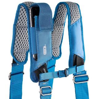 BUCKET BOSS 2-Bag Hybrid Suspension Rig Work Tool Belt with Suspenders in Blue 55505-RB