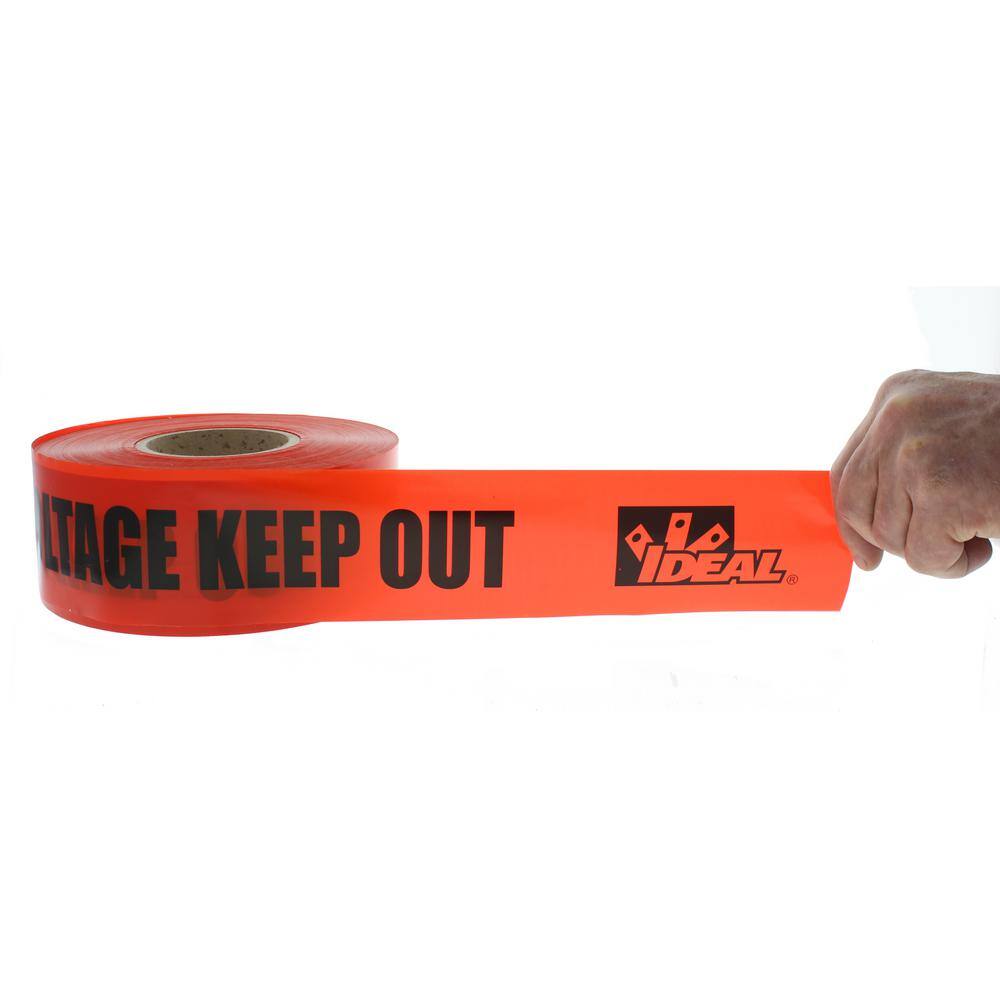 IDEAL 3 in. x 1000 ft. Barricade Tape Danger High Voltage Keep Out Red 42-052