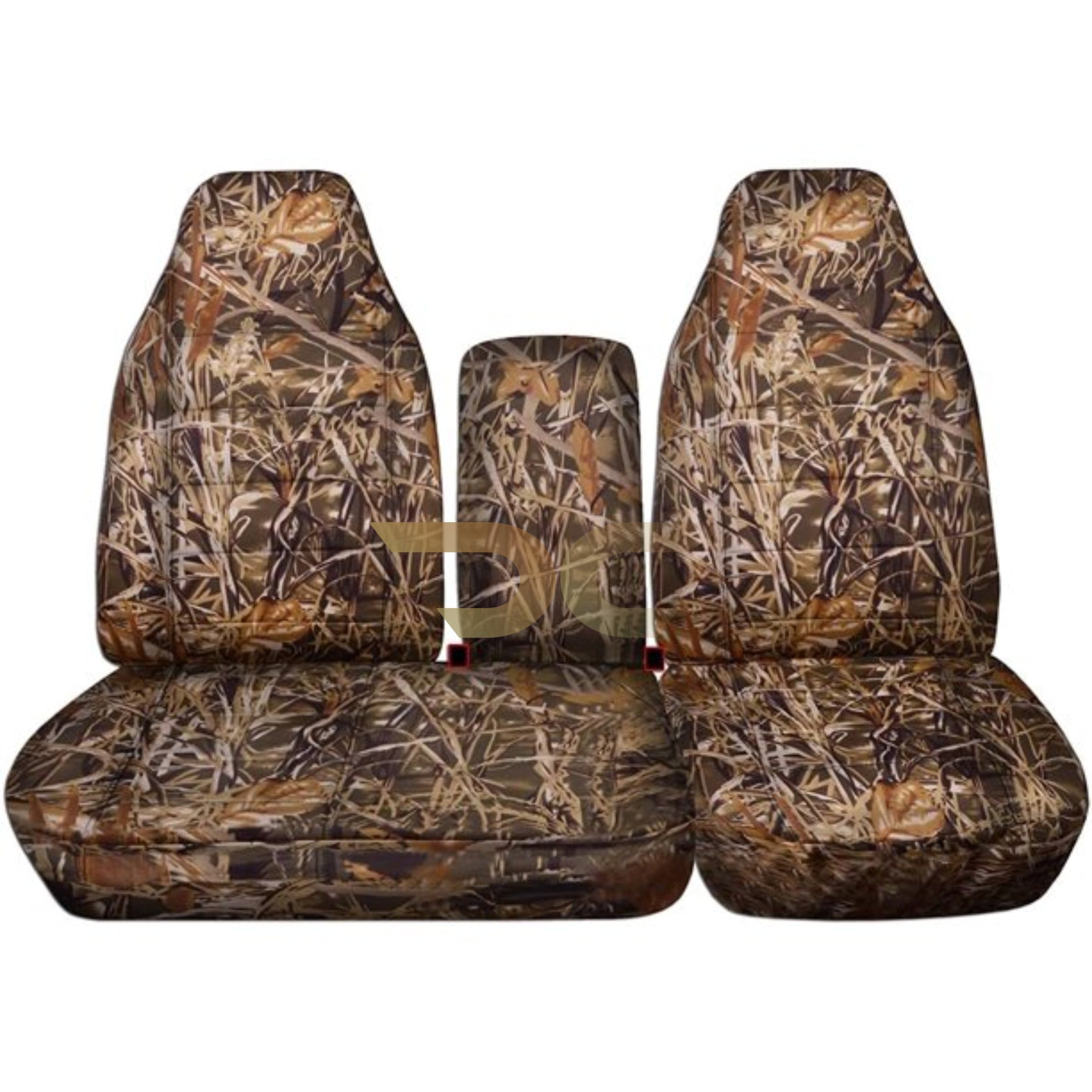 T89-Designcovers Compatible with 1997-2000 Ford F-150 Camouflage Truck Seat Covers (Front 40/60 Split Bench) with Molded Headrests，Opening Console:Wetland Camo