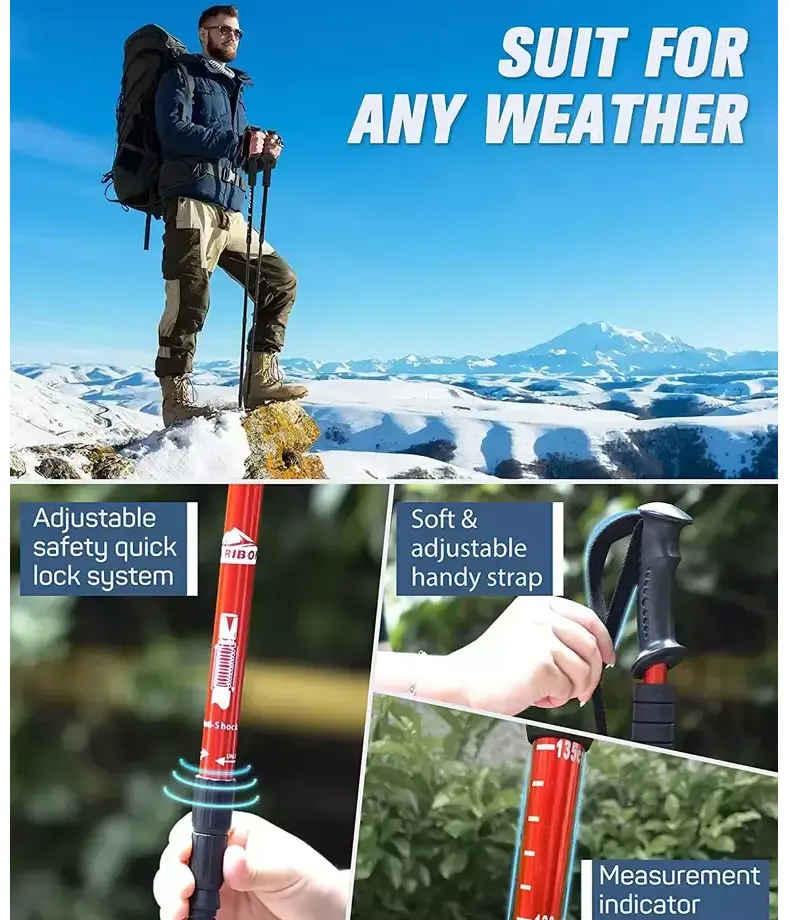 LARIBON Plastic Heads Collapsible Tactical Cane Sword Self Defense Folding Camping Telescope Trekking Walking Hiking Stick Pole