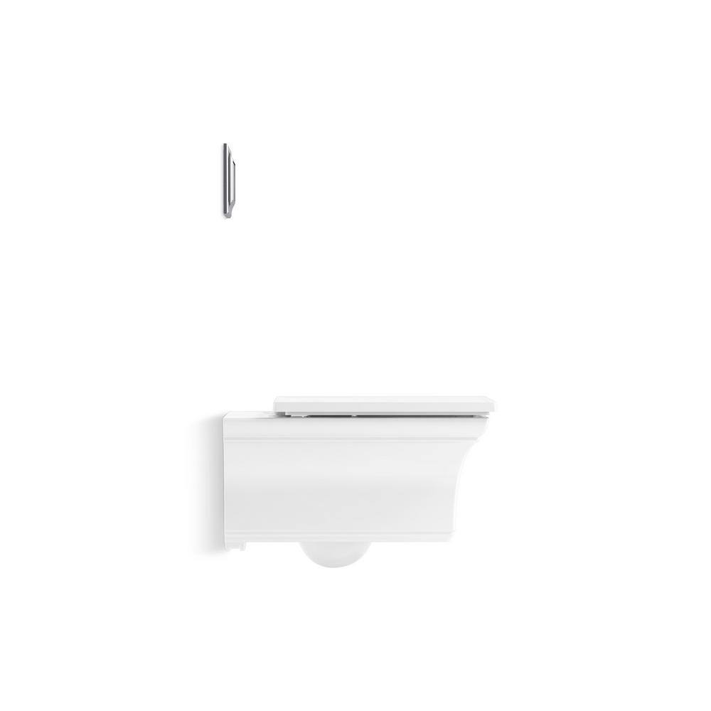 KOHLER Memoirs Wall-Hung 1-Piece 0.8 or 1.6 GPF Dual Flush Elongated Toilet in White K-6918-0