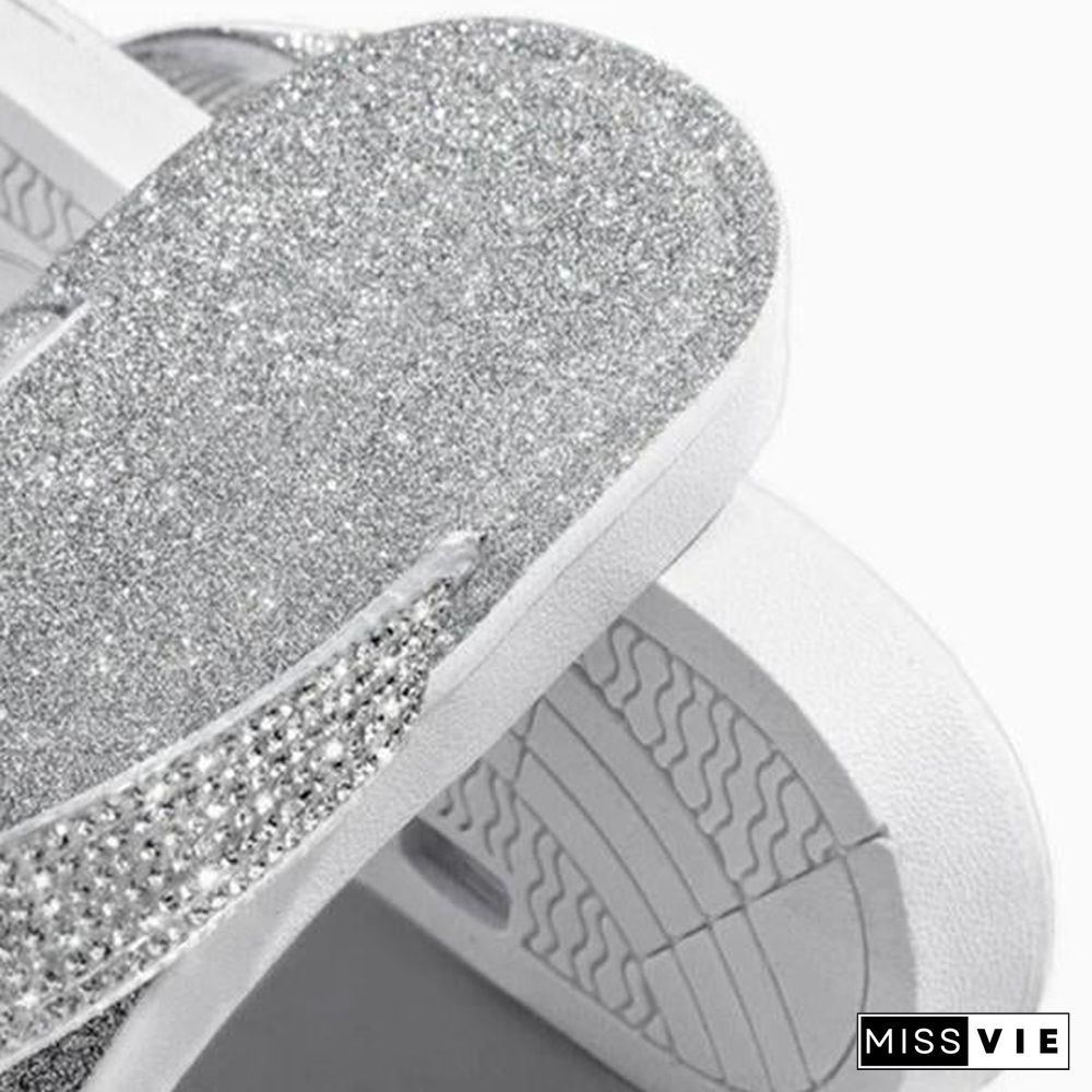 Women Casual Beach Flip Flops Slide Flash Bling Slippers