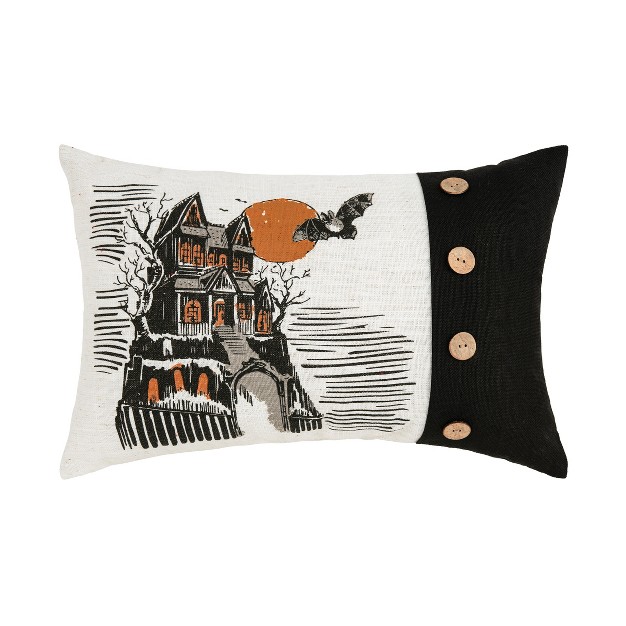 X 20 quot Haunted House Halloween Printed Throw Pillow