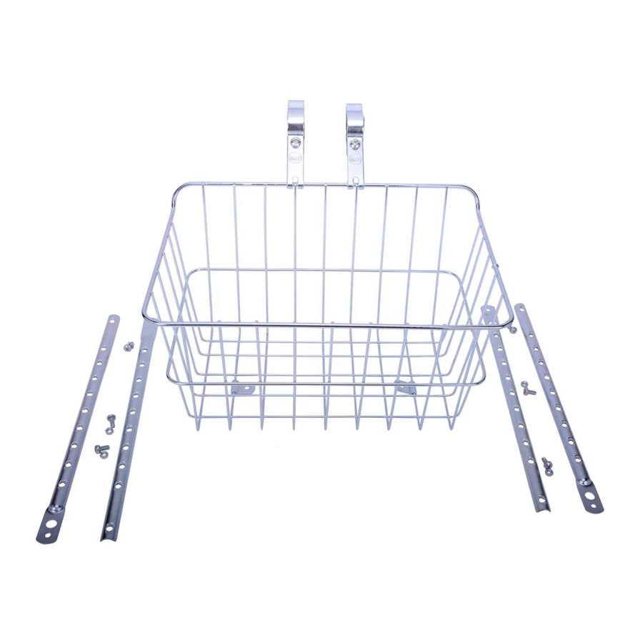 Wald 1512 Front Basket with Adjustable Legs， Silver