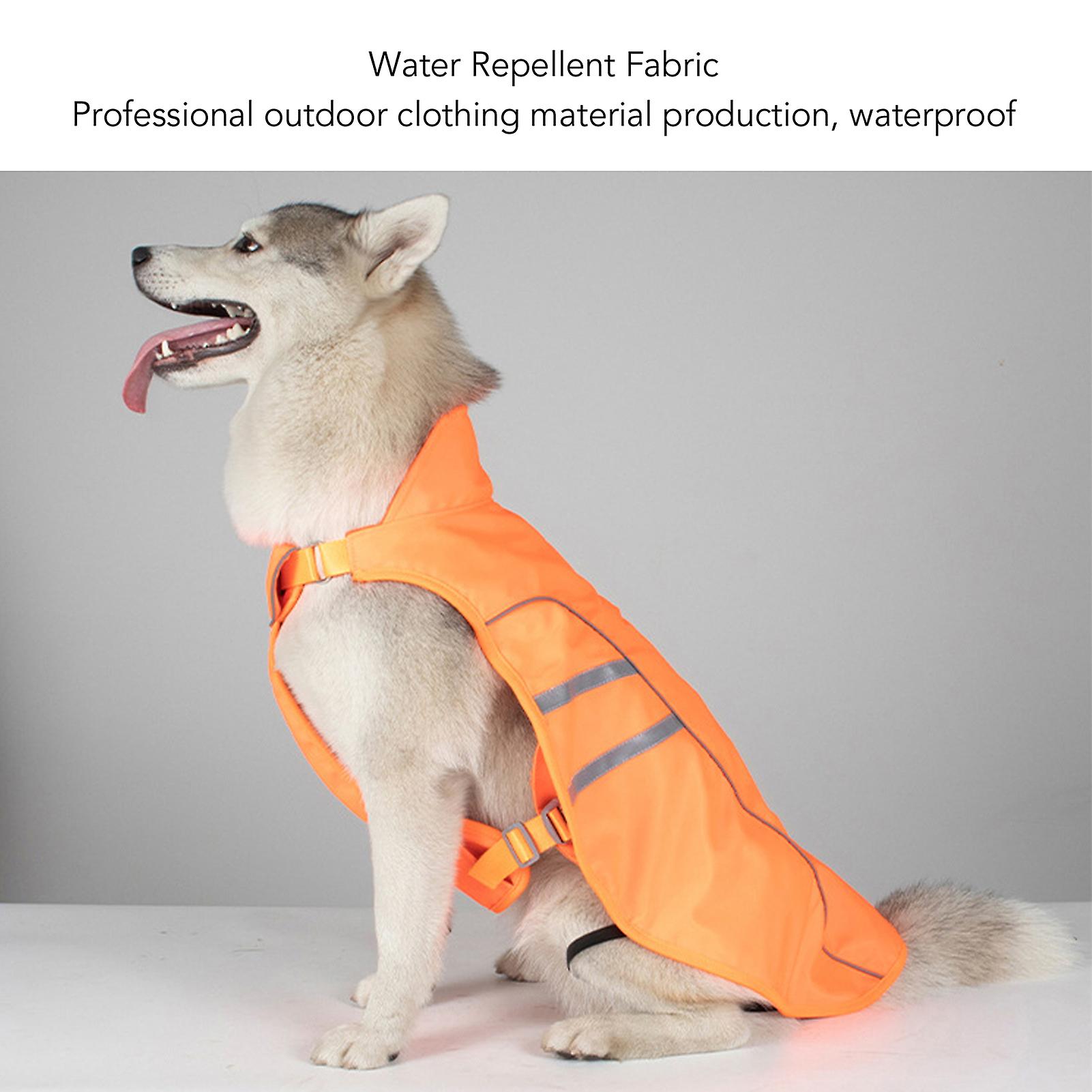 Dog Raincoat Adjustable Waterproof Windproof Dog Rain Vest Lightweight Pet Rain Jacket With Reflective Stripe For Wet Rain Weather[small]