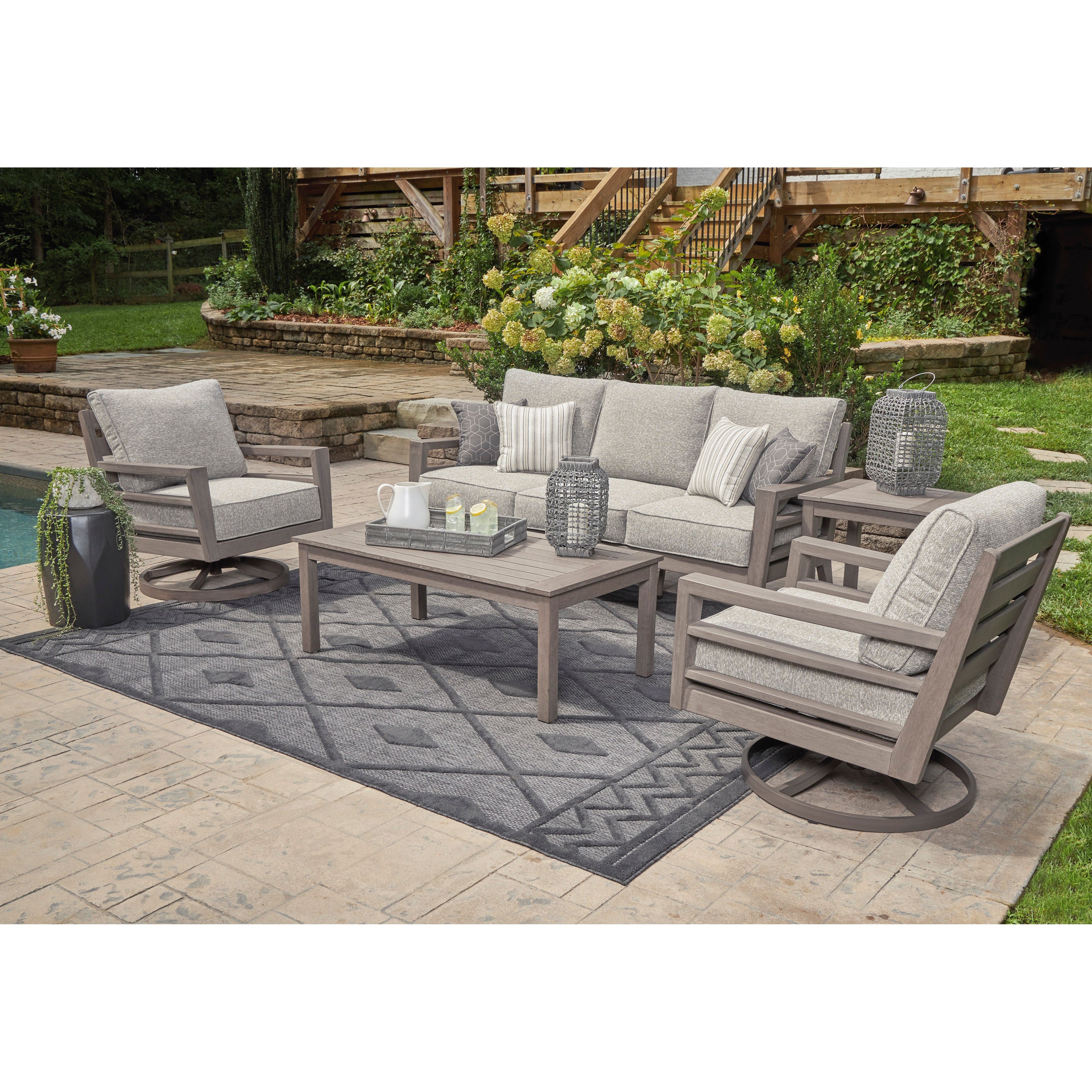 Poly Teak Taupe Outdoor Deep Seating Sets