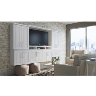 Hampton Bay Shaker 14.5 in. W x 14.5 in. H Cabinet Door Sample in Satin White HBKSMPLDR-SSW