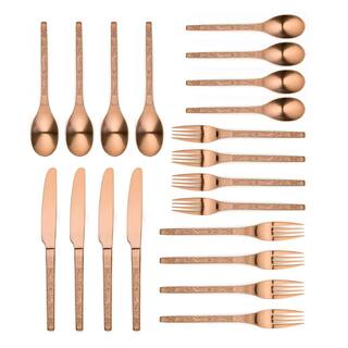 ORNATIVE Eve 20 Piece Matte Copper 180 Stainless Steel Flatware Set Service for 4 10020COR1