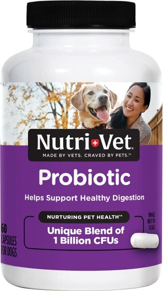 Nutri-Vet Probiotics Capsules Digestive Supplement for Dogs