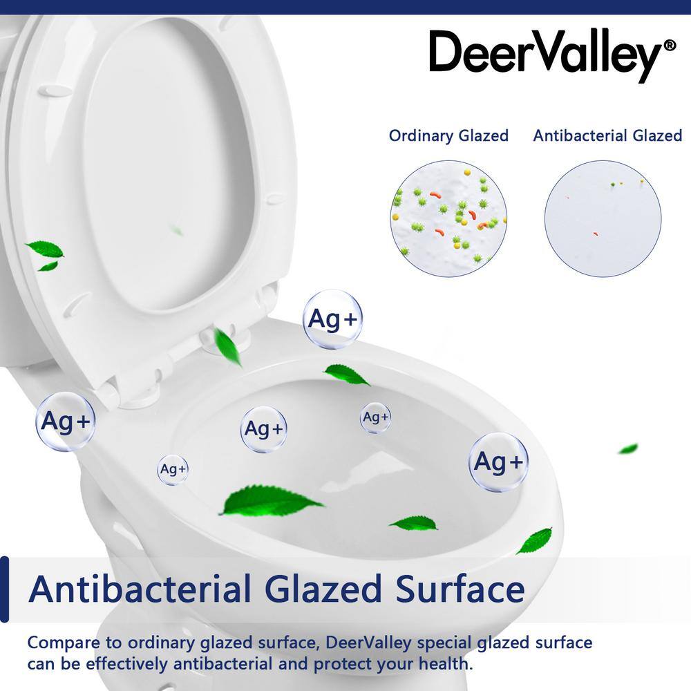 DEERVALLEY Single flush 10 in. Rough-In 2-Piece Round 1.6 GPF Toilet Map Flush 1000g Soft Closed Seat Included DV-2F0077