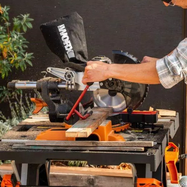 Worx Power Share 20-Volt 7-1/4 in. Sliding Miter Saw with Clamping Feature (Tool-Only) and#8211; XDC Depot