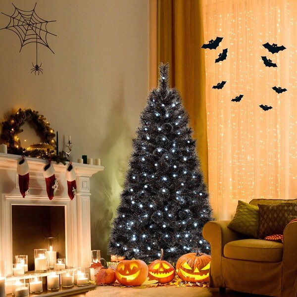 Costway 6/7/8 FT Halloween Tree with 362/572/860 Branch Tips Frosted