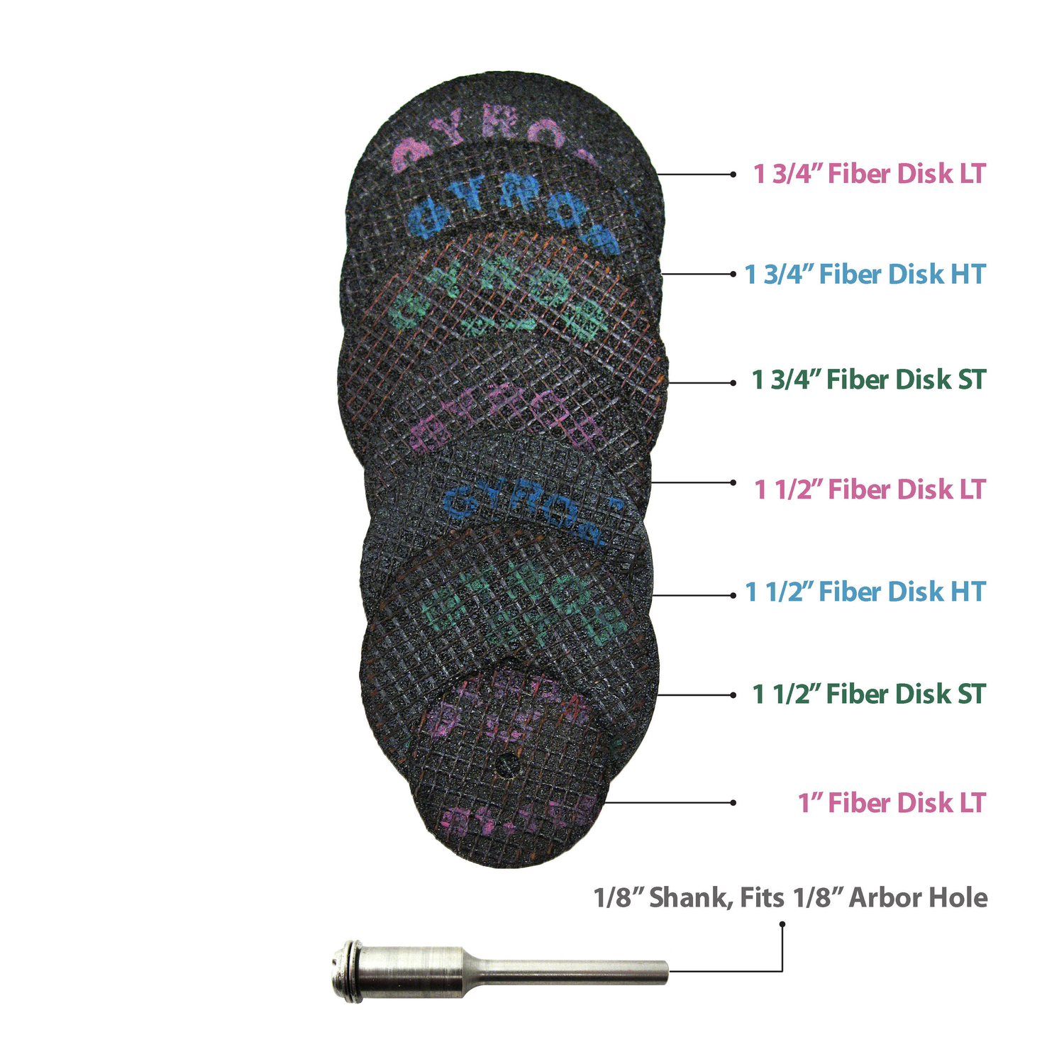 Gyros Tools GYROSGuard 1 1/2 in. X 4 in. L Fiberglass Round Rotary Accessory Kit 8 pk