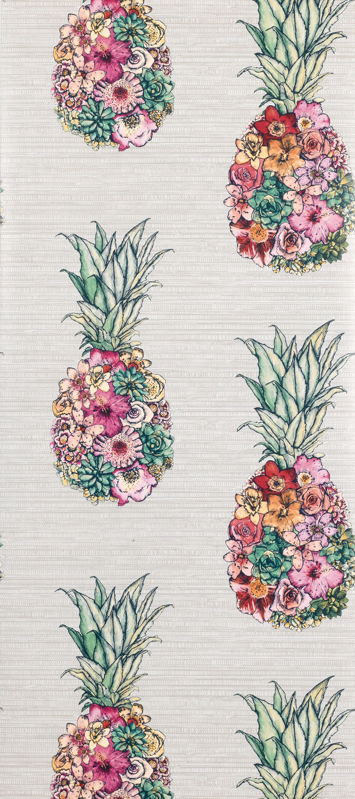 Ananas Wallpaper in Multi-Color from the Deya Collection