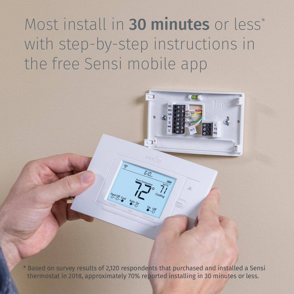 Emerson Sensi 7-day Programmable Wi-Fi Smart Thermostat No C-Wire Required for Most Systems ST55