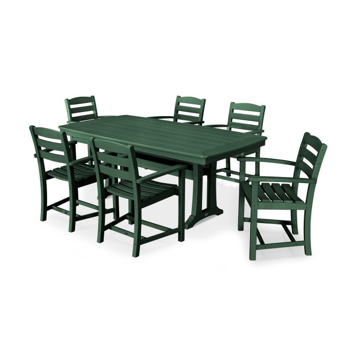 Polywood La Casa Café 7-Piece Arm Chair Dining Set with Trestle Legs PWS297-1