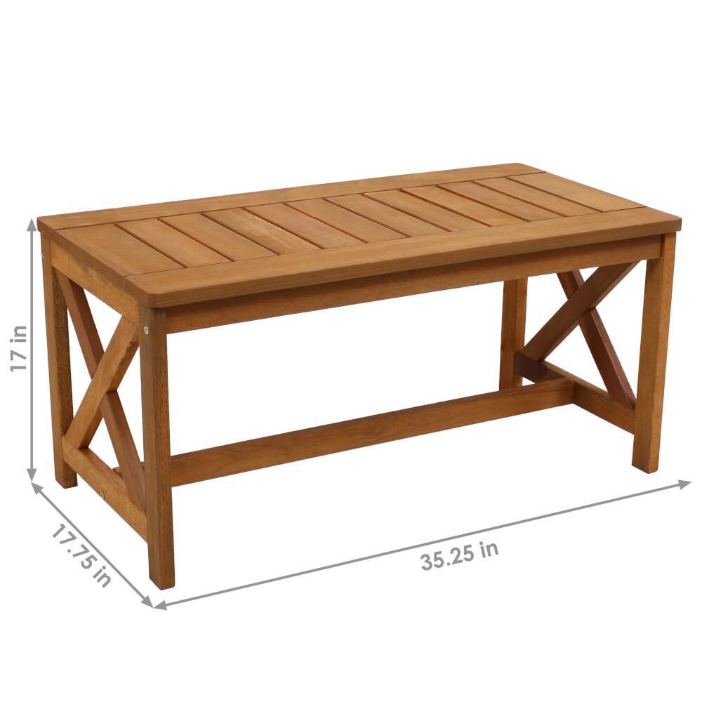 Ultimate Patio 35-Inch Meranti Wood Outdoor Patio Coffee Table