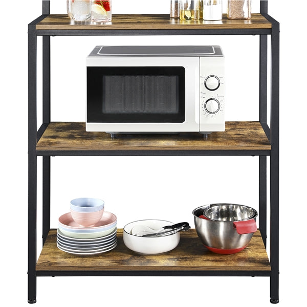 Yaheetech Adjustable Feet Microwave Stand 67''H Baker's Rack For Kitchen Rustic Utility Storage Shelf Unit With 4 Storage Shelves