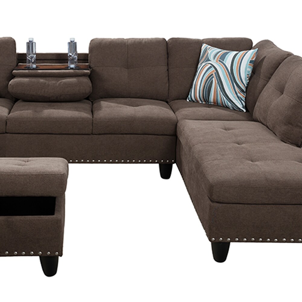 Sectional Sofa Set w/ Drop Down Table