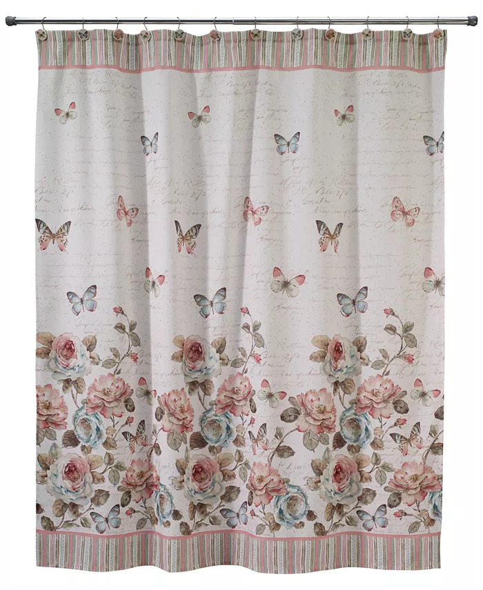 Avanti Butterfly Garden Printed Shower Curtain 72 x 72