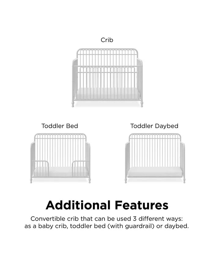 Little Seeds Ivy 3-in-1 Convertible Metal Crib