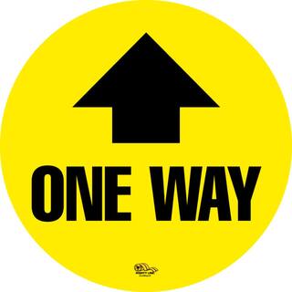 Mighty Line 16 in. Yellow One Way Floor Sign oneway16