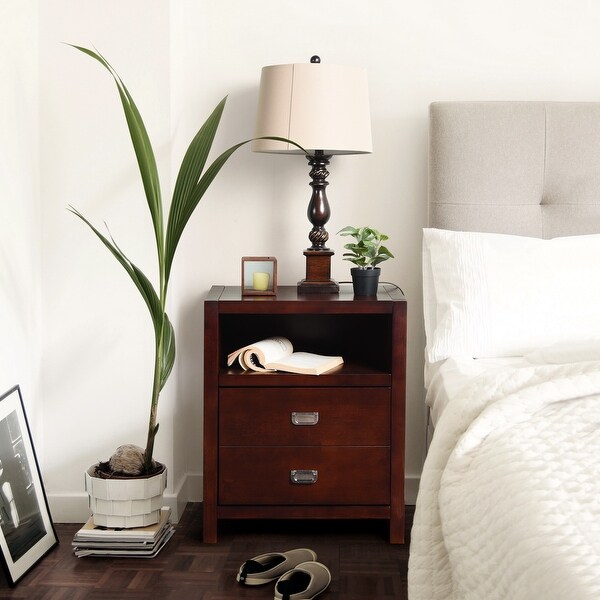 Homy Casa American Traditional Solid Wood Storage Nightstand - - 32918584