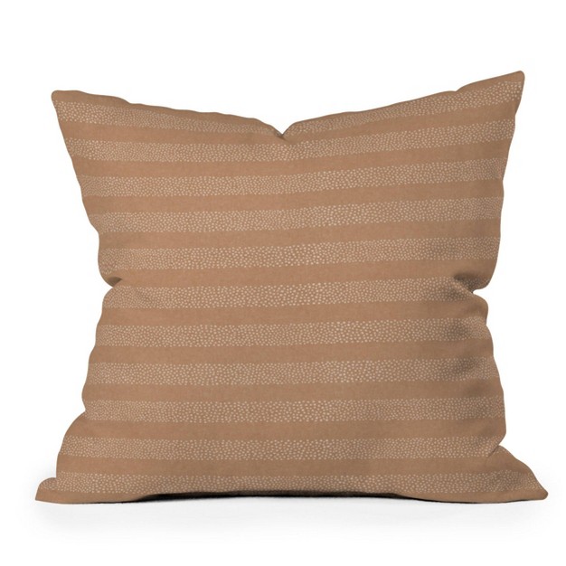 Little Arrow Design Co Stippled Stripes Outdoor Throw Pillow Golden Brown Deny Designs