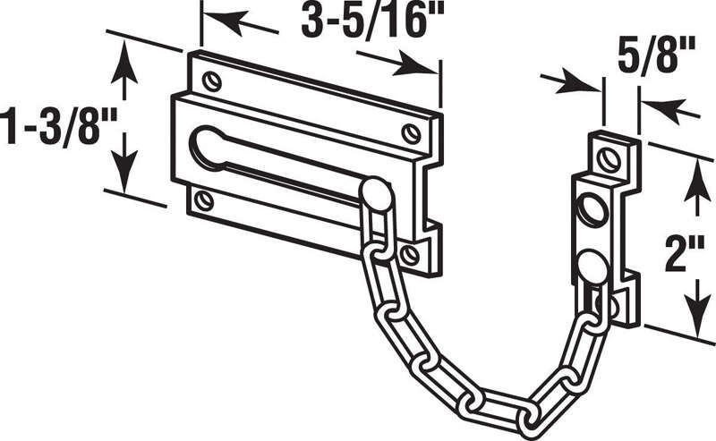 Prime-Line 3.31 in. L White Steel Chain Door Guard