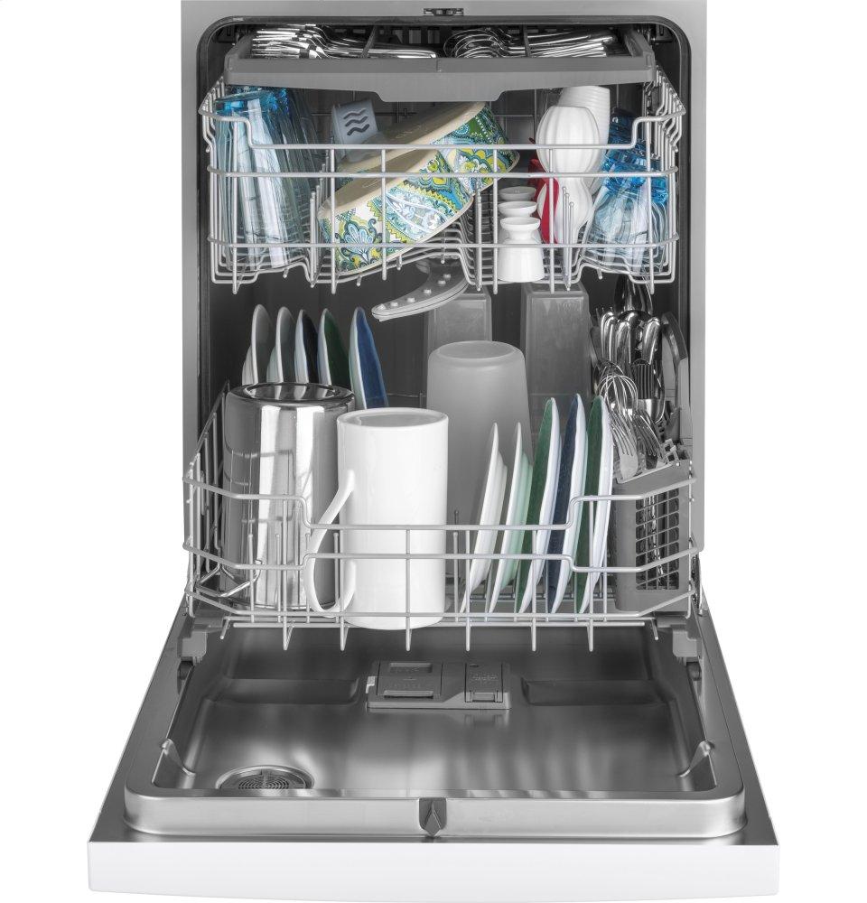 Ge Appliances GDF640HGMWW Ge® Front Control With Stainless Interior Door Dishwasher With Sanitize Cycle & Dry Boost