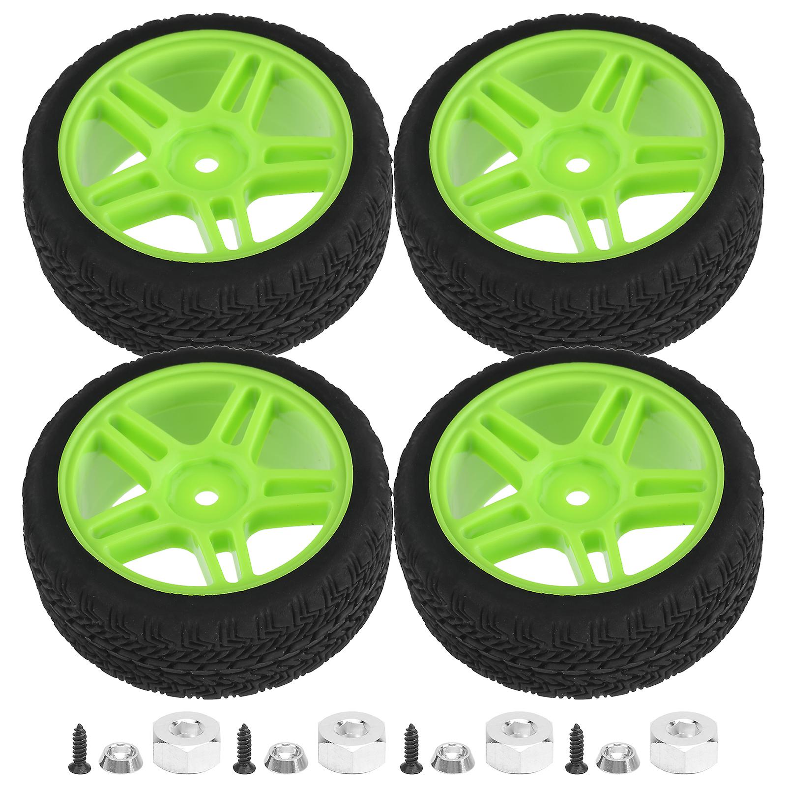 4pcs Rc Wheels Tire Star 65mm Dia Hex Combiner Fit For Wpl D12 1/10 Remote Control Truck