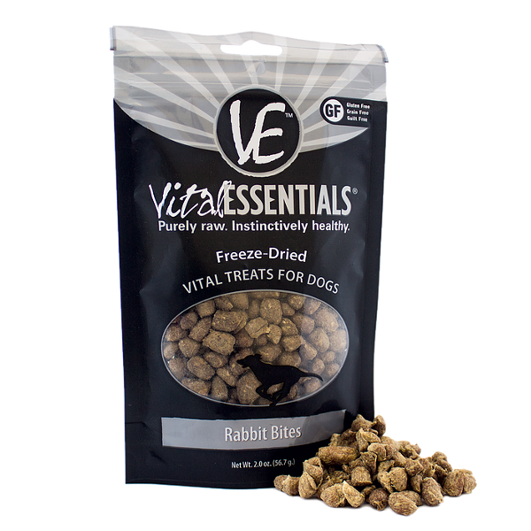 Vital Essentials Freeze-Dried Rabbit Bites Dog Treats 2oz