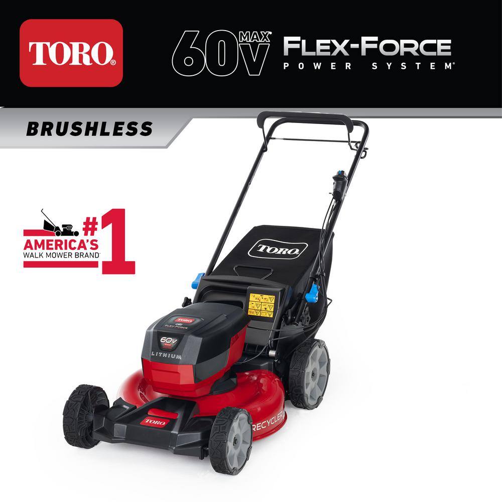 Toro 21 in. Recycler SmartStow 60-Volt Brushless Cordless Battery Walk Behind Self-Propelled Lawn Mower (Bare Tool) 21326T