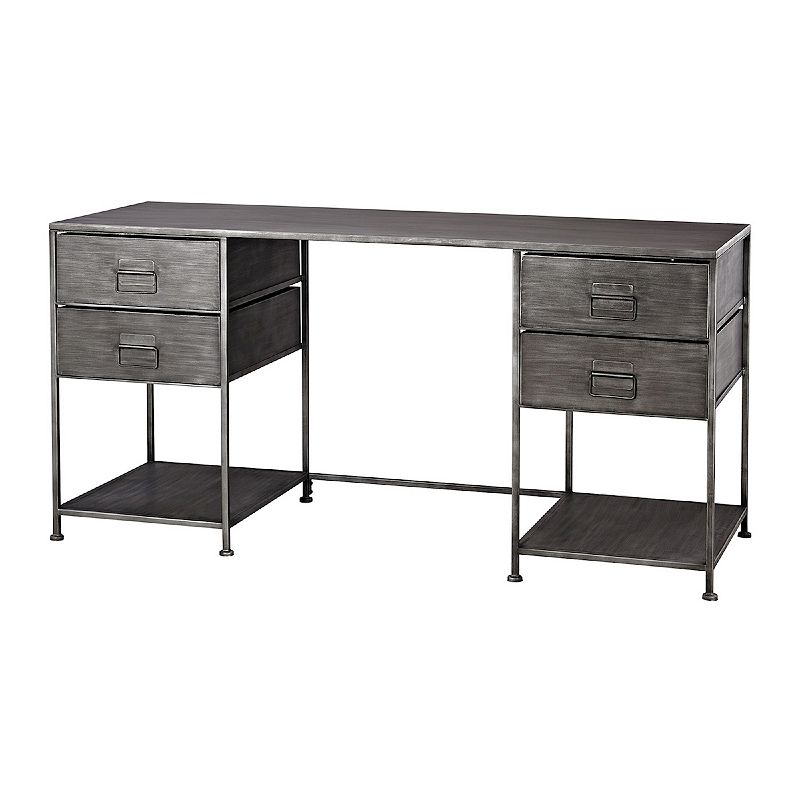 30” Dark Silver Rectangular 4-Drawer Gunthery Desk