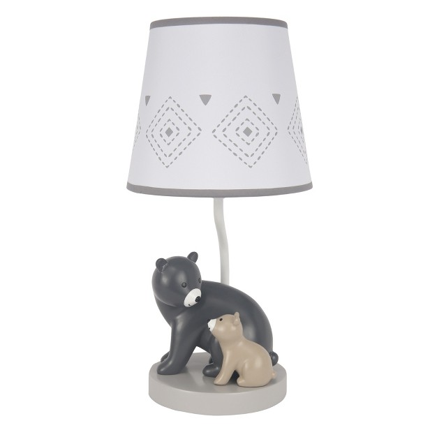 Lambs amp Ivy Woodland Forest Gray Bears Nursery Lamp With Shade amp Bulb