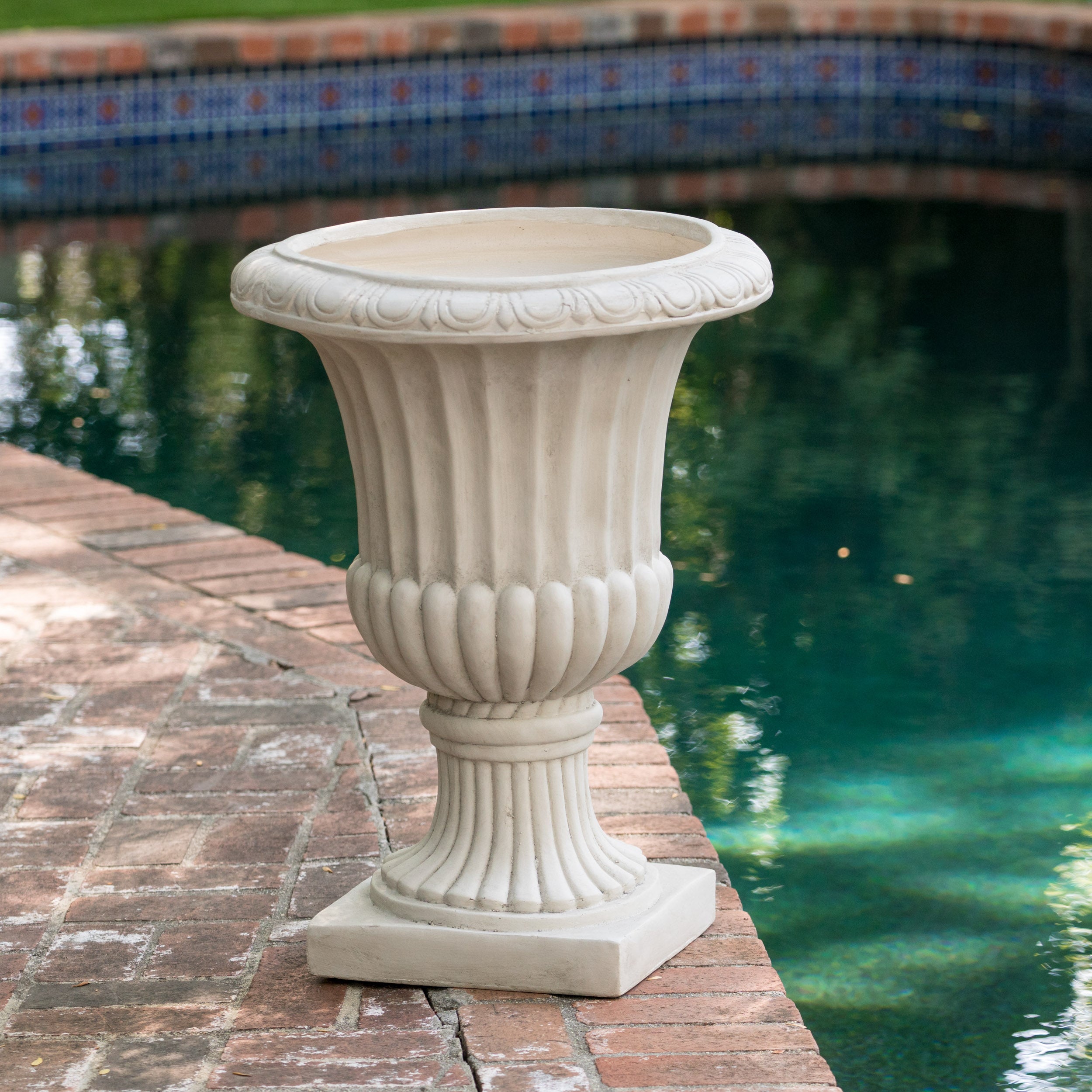 Napoli Antique White Stone Planter