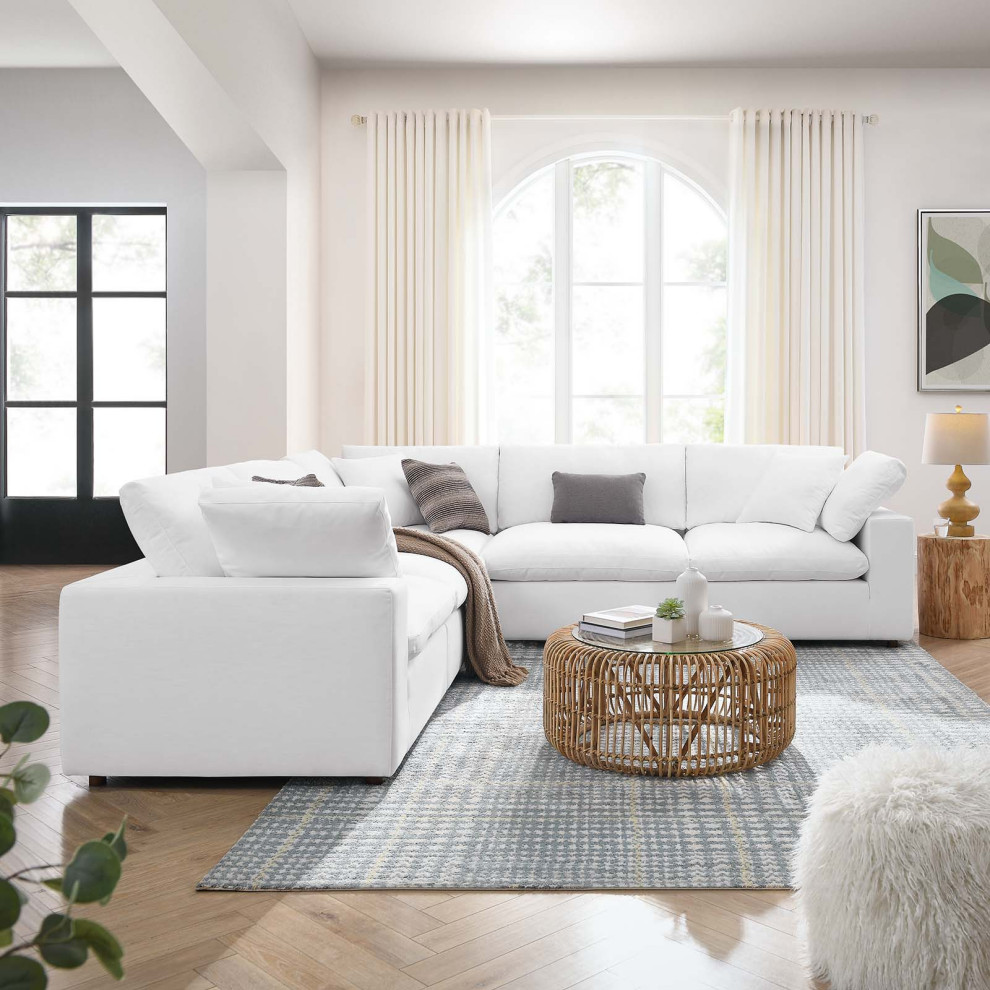 Commix Down Filled Overstuffed 5 Piece 5 Piece Sectional Sofa   Traditional   Sectional Sofas   by Modway  Houzz