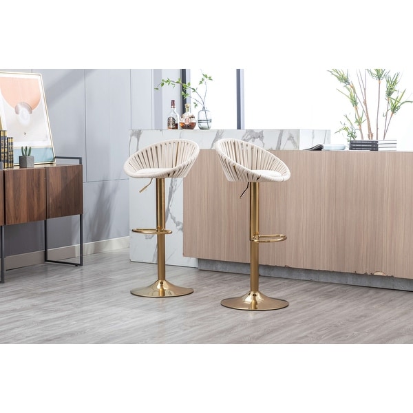 COOLMORE Modern Counter Height Velvet Bar Stools Set of 2